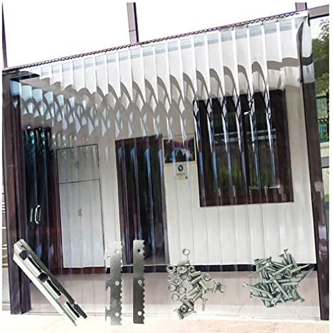 PVC Streifenvorhang Lamellen Dicke 1.5mm Höhe 2-2.4m Breite 0.9-1.35m Einen Streifenvorhang Transparent, Schutz vor Kälte, Wind, Zugluft, Stallvorhang, PVC Lamellenvorhang (width:1.35m,height:2.4m)