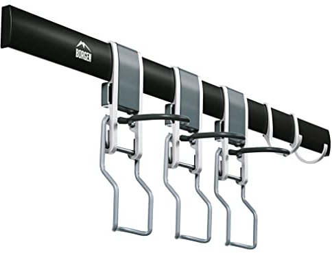 Borgen Bike Wall Mount - Bike Rack Garage - Expandable Bike Storage Solution with Steplessly Adjustable Bike Hooks and Hooks for Accessories