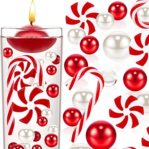 Schwimmende Vase Perle Weihnachten Vase Dekoration Hochzeit Tischdekoration inklusive Transparente Wassergel-Vase Füllung Party Dekor, DIY Weihnachtskerzen Bastelpaket 1