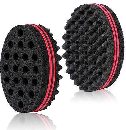 Hårborste svamp, 2 st Curl Svamp Afro Hair med Afro kam locksvamp män för Curl Coil vågor, peruk, fläta hårkam stylingverktyg