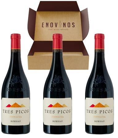 Vino Tres Picos Borsao - x3 Botellas Vino Tinto Campo de Borja x 75 cl - Mejor Selección ENOVINOS