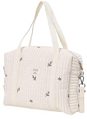 Moxeupon Wickeltasche Kinderwagen, Große Neugeborene Windeltasche Baby Wickeltasche, Stilvolle Große Kapazität Baumwolle Reise Wickeltasche, Für Windeln, Tücher Und Spielzeug,