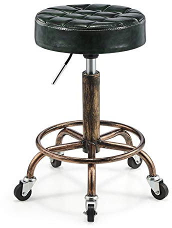 NEAFP Drehhocker Stuhl Höhenverstellbare Hocker Retro-Make-up-Hocker Barbershop Beauty-Hocker 360 ° -Drehung PU-Leder Runder Esszimmerhocker Beauty-Maniküre-Hocker Wohnzimmer Schuhwechsel S HGCHH