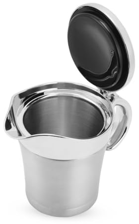 PRETYZOOM Edelstahl Ölspender Mit Deckel Lebensmittelechter Ölflasche Für Öl Essig Soße Bbq Küche Leichter Kompakter Edelstahlbehälter Für Speiseöl Und Flüssige Gewürze