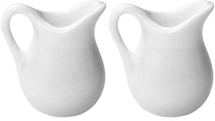 Zerodeko 2pezzi Miniatura Lattiera Porcellana Ceramica Per Decorazioni Di Case Delle Bambole e Accessori Da Cucina Bianco Design Realistico e Leggero Perfetta Per Modelli Alimentari e