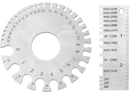 GLEAVI 2 Piezas Calibres herramienta de inspección de acero inoxidable cable eléctrico ferramentas herramienta de medición medidor de inspección de soldadura Metal Medida de espesor