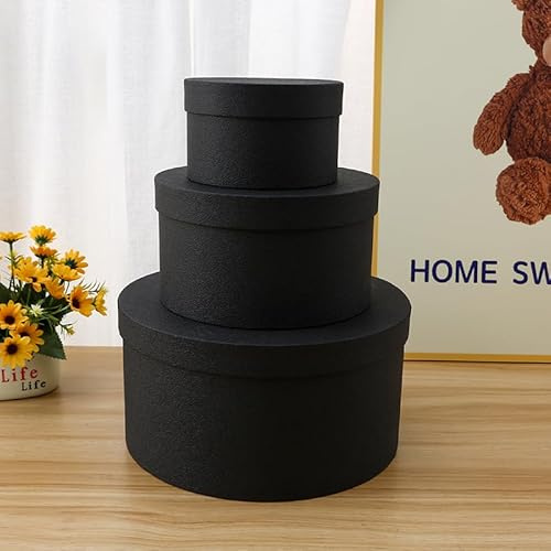Fournisseur Excellence Boite à chapeau ronde de qualité premium (Noir) : Taille D15*H9 / D22*H12 / D29*H15