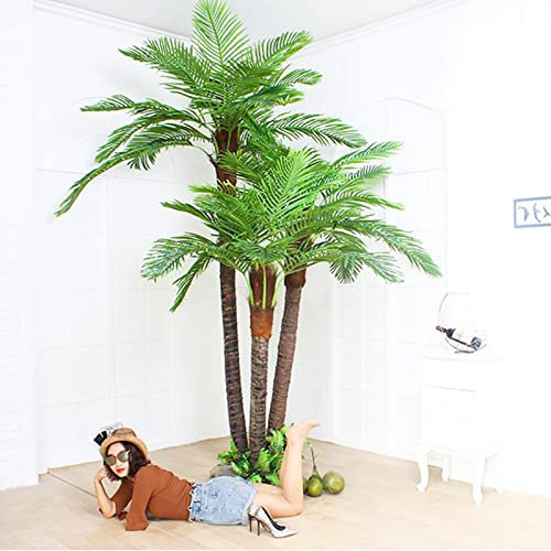 Künstliche Palme für den Garten, Palmendekoration, künstliche Palmen für den Außenbereich, Tropische Palme, künstlicher Pflanzenbaum mit Standstamm 2 m + 1,8 m + 1,5 m Dekoration Made in China