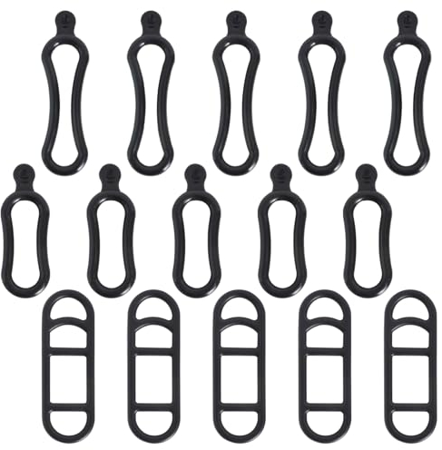 DEARBAG 15 Stück Fahrradlicht Gummiband Elastische Fahrrad Silikonband Fahrrad Stretch Gummiringe Taschenlampe Gummiband Halterung für LED Fahrradlicht Lautsprecher MTB Lenkstangen-Halterung