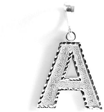 Deidreamers Personalized 1.0 Inch Solid.925 Sterling Silver Initial A-Z Charm ((A))