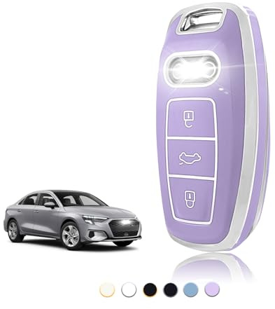 TOOMUME Schlüsselhülle TPU, Autoschlüssel Hülle Passt für Audi A3 A4 A5 A6 A7 A8 A6L A8L Q5 Q7 Q8 RS6 RS7 S3 S6 S7 SQ7 SQ8 C8 D5 E-Tron Sportback, Schlüsselcover Schutz Schlüsselgehäuse - Smart Key