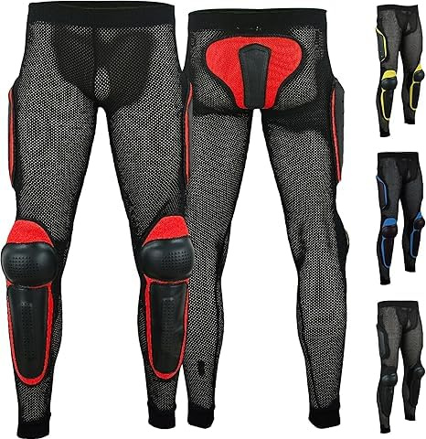 German Wear Schutz-Hosen für Erwachsene, atmungsaktive Stretch-Armor-Ausrüstung für Motorrad, Motocross und Skateboarding (DE/NL/SE/PL, Alphanumerisch, S, Regular, Regular, Rot)