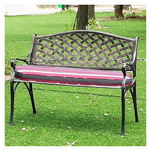 CAFIEDR Gartenbank für draußen, Garten-Terrassenbank für Ihre Freizeit, Gartenbank-Parkstühle, Metallbank für den Innenhof mit Rückenlehne, 2-Personen-Sitz, Loungesessel aus Aluminiumguss