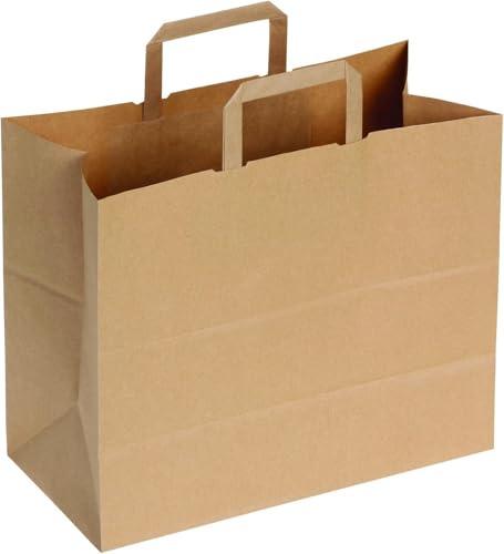 DeinPack 250 Papiertragetaschen 32x18x26 cm braun biologisch abbaubar