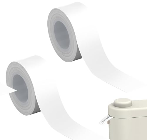 2 Rollen Thermo-Etikettenband, 15 mm x 4 m Kompatibel Etikettenband, Selbstklebend, Kompatibel mit L1/Q1/M1 Etikettendruckern – Weiß, Zuschneidbar, Ideal für Büro, Küche und Alltagsgebrauch