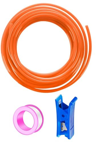 HAXIHA Pneumatisk slang orange 10 mm OD 6,5 mm ID polyuretan PU luftslang, rörsats, tryckluftsslang, 10 meter 32,8 fot PU-slang är lämplig för pneumatiska enheter och luftkompressor