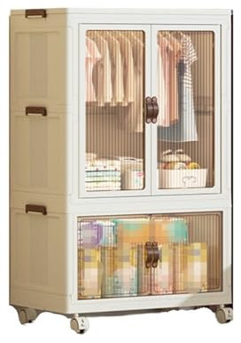 MEIZHITU Wardrobe Closet Schrank Einfacher Kleiderschrank, Tragbarer Schrank, Freistehender Schrank-Organizer, Kleideraufbewahrungsschrank Closet Aufbewahrungsschrank(White)