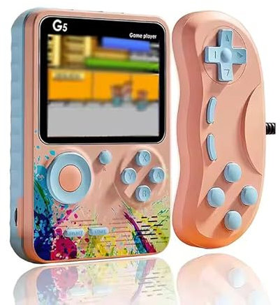 VastCart Retro Handheld Gaming Console with 400+ ClassicGames | 3.0-Inch LCD Screen | Rechargeable Battery | Portable Video Game Player with TV Output | Fun Gift for Kids & Adults(Multi Color)