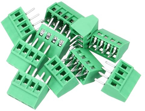 QUARKZMAN 10 Stück 4-Pin Leiterplatten-Schraubklemmenanschluss 2,54 mm / 0,1 Zoll Raster Leiterplattenanschlüsse für Haushaltsgeräte, Industrieprojekte