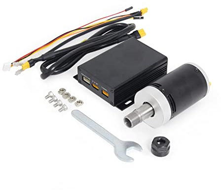 YQVEOT Motore Mandrino, Kit CNC Motore mandrino brushless CC 24V 12000 Giri/min + Scheda di azionamento + Supporto Pinza installato for Serie 3018 (PRO)