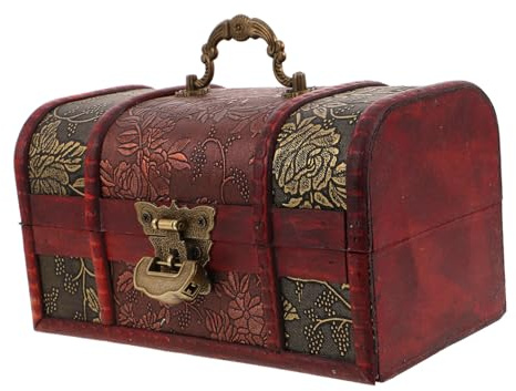 iplusmile Scatola Legno Vintage con Serratura Baule Retrò per e Camera Letto Organizer Spazioso per e Accessori Contenitore Decorativo per Custodia Denaro