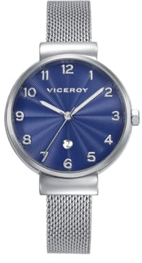 Viceroy Reloj Mujer Analógico de Acero Inoxidable - 33 mm - Movimiento de Cuarzo - Malla Milanesa - 41150