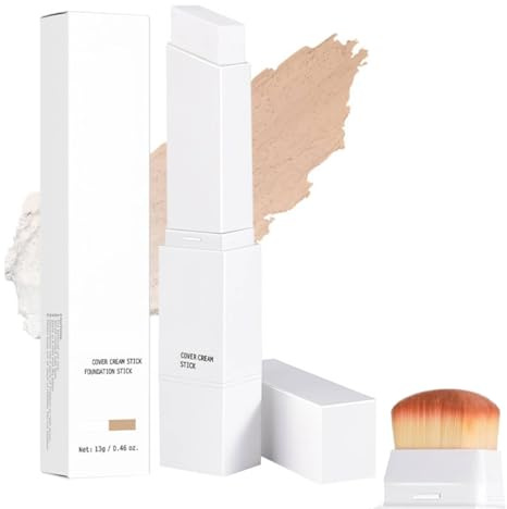 Chartming Color Changing Foundation Stick mit Bürste, Korean Foundation Stick With Volufiline, Full To Medium Coverage Base Makeup,Farbwechselndes Make-up, Geeignet für Alle Hauttypen (Natur)