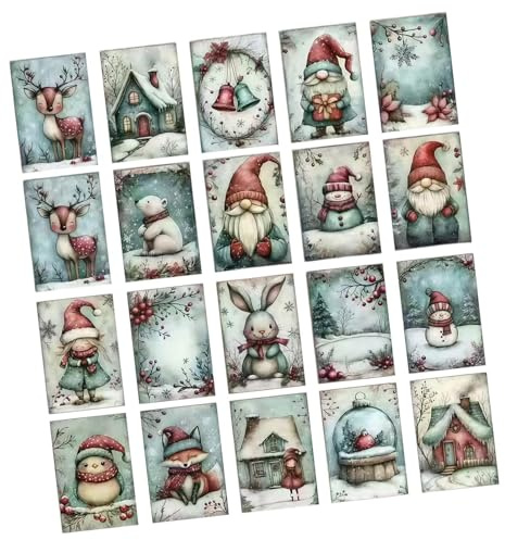 Lot de 24 cartes postales de Noël vintage - 50 g - Cartes de vœux rétro - Style antiquité - Mail festif - Avec enveloppes - Impressions classiques - Lot de cartes de Noël à l'ancienne pour les amis