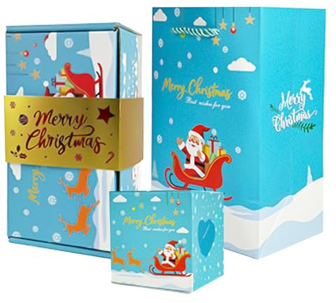 Weihnachts-Explosionsbox – Feiertags-Geldetui zum Überraschen | Faltbares Design mit festlichen Mustern, dekorativer Erinnerungshalter und fröhliche Präsentationsbox für Party, Hochzeit, Geburtstag un