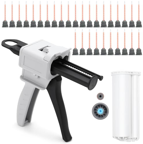 ELNLE 2k limpistol 10:1 doseringspistol 50 ml AB epoxid limpistol handtag lim blandat, press pistol patronpistol limpistol för blandning AB-lim (10:1 50 ml)