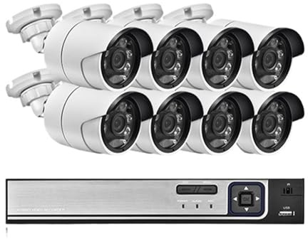 WAFOHSR Di Videosorveglianza A Colori Full HD Ultra FHD 4/8 Canali 4K POE 8MP H.265 NVR Audio IP Kit Telecamere Sicurezza CCTV For Esterni Rilevamento Del Movimento(None,8CH NVR and 8Cameras)