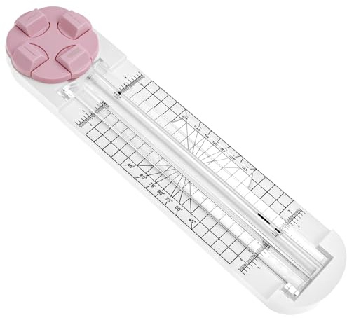 QWORK® 4-en-1 Coupe-papier, machine de découpe avec échelle d'angle et règle, pour scrapbooking, cartes DIY et albums photos
