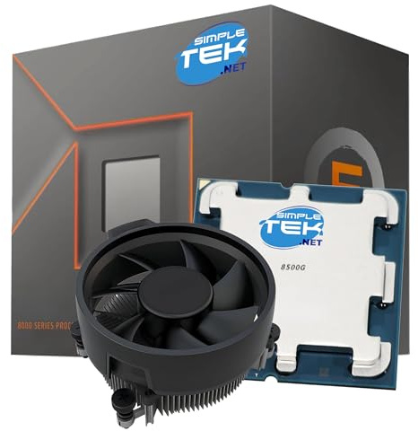 SIMPLETEK - Processeur 8500G 6C/12T - Jusqu'à 5.00 GHz - Prise AM5 - Graphiques intégrés hautes performances - Version avec dissipateur inclus