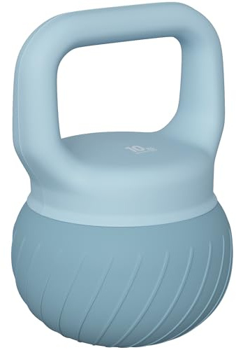 SPORTNOW Pesa Rusa 6/8/10kg Soft Kettlebell Mango Antideslizante Azul Claro | Relleno de Arena Metálica, para Entrenamiento Culturismo, Casa, Gimnasio