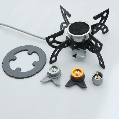 REDSUN FD1 Hornillo de Camping Gas Infrarrojos Antiviento Alta Montaña Plegable Portátil Estufa de Gas para Mochileros Senderismo Pesca Picnic, FD1 + Bolsa EVA + Adaptador + Soporte olla pequeña