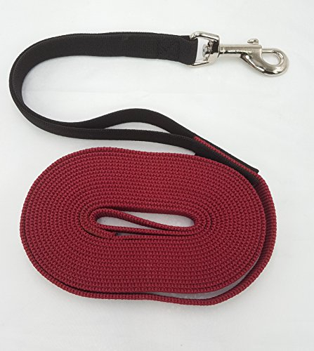 elropet Flex Fährtenleine Schleppleine mit Ruckdämpfer weinrot 30m-20mm Hundeleine