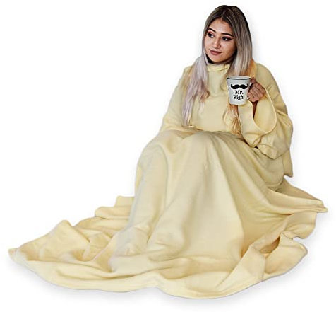 mikamax – Snugs Original – Coperta con cappuccio – Coperta accogliente – Coperta in pile –Coperta con maniche – Regalo di Natale - Coccolone – Coperta per divano – Pile