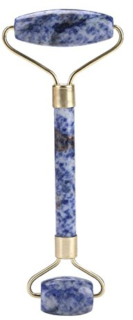 Doppelkopf Schönheitsroller Jade Face Eye Neck Massager Tool(Blau)