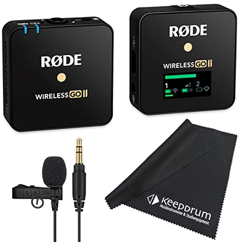 Rode Wireless GO II Single Mikrofon-Funksystem + Lavalier GO + keepdrum Mikrofaser-Tuch