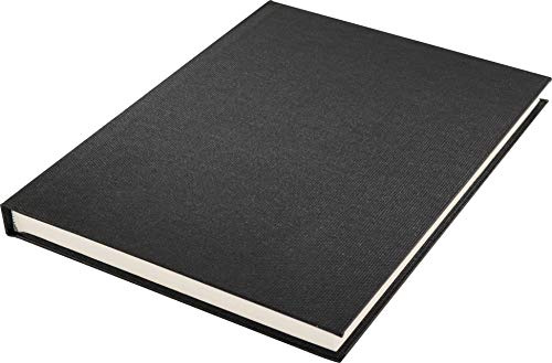 Notizbuch Kangaro A5 Blanko, Schwarz Leinen-Cover, 80 Blatt, 140 g cremeweiss Papier