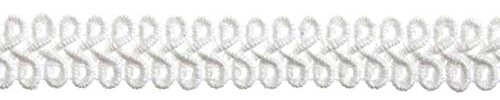 Be-Creative - Treccia a doppia rotella, 15 mm, effetto opaco, 4 m, colore: Bianco