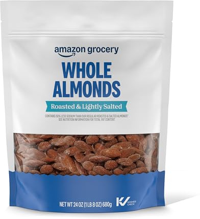 Amazon Grocery, Whole Almonds, Roasted & Lightly Salted, 24 Oz (Previously Happy Belly, Packaging May Vary)