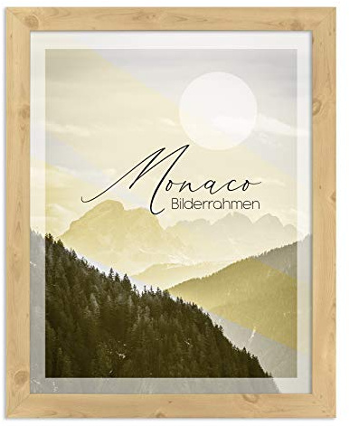 BIRAPA Monaco Bilderrahmen Holz 35x50 cm Fichte - Wechselrahmen Bilderrahmen Plexiglas - für Fotos, Bilder & Poster