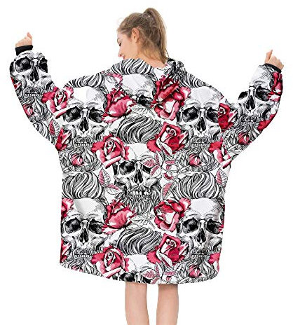 YLXD Kuscheldecke mit Ärmeln Wohndecke, TV-Decke Fleecedecke Kuscheldecke mit Ärmeln und Taschen, zweiseitige Decke Fleece Warme Decken für Erwachsene Frauen Männer