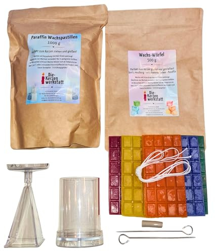 DIY-Set: Kerzen gießen | Für bis zu 14 Kerzen | Bastelset Kerzen selber machen | Basteln mit Kindern | Geschenkidee | Bastelabend