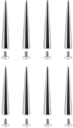 Silber Nieten Metall 10 * 55 mm Schraubnieten Gothic Spike Edelstahl Silberne Kegelspitzen Kegelspikes Bolzen DIY Basteln Punk Zubehör Kegelspike Nieten 8pcs