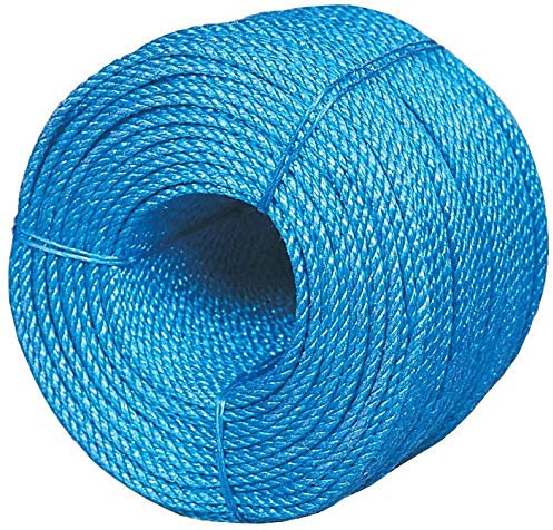 EasyToPack 8mm x 50m Blue Polypropylene Nylon Rope | Tarpaulin Rope | Builders Poly Rope