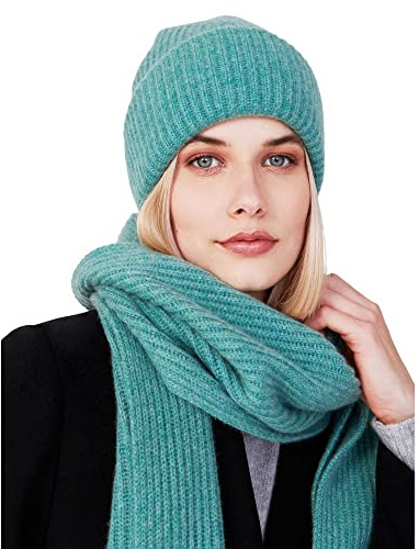 Style & Republic Sciarpa da donna in 100% cachemire, elegante sciarpa da donna in pregiato cashmere, dimensioni 196 x 28 cm, Menta, XXL