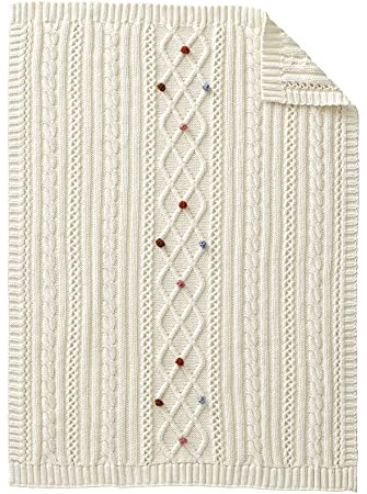 Vertbaudet Babydecke, Strick wollweiß 75X100