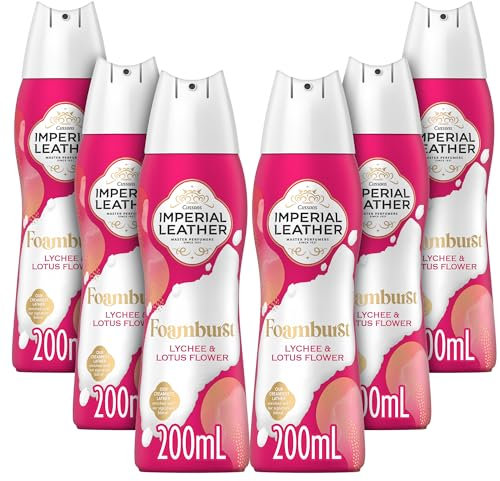 Imperial Leather Foamburst Gel doccia nutriente, detergente corpo al litchi e fiori di loto, schiuma di lusso, cura della pelle delicata, acquisto all'ingrosso, confezione da 6 x 200 ml